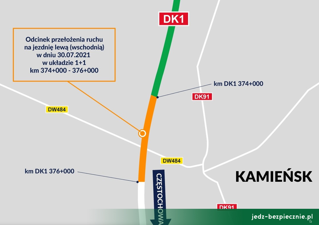 Polskie drogi - oddanie do użytku nowej jezdni A1 w obrębie węzła Kamieńsk